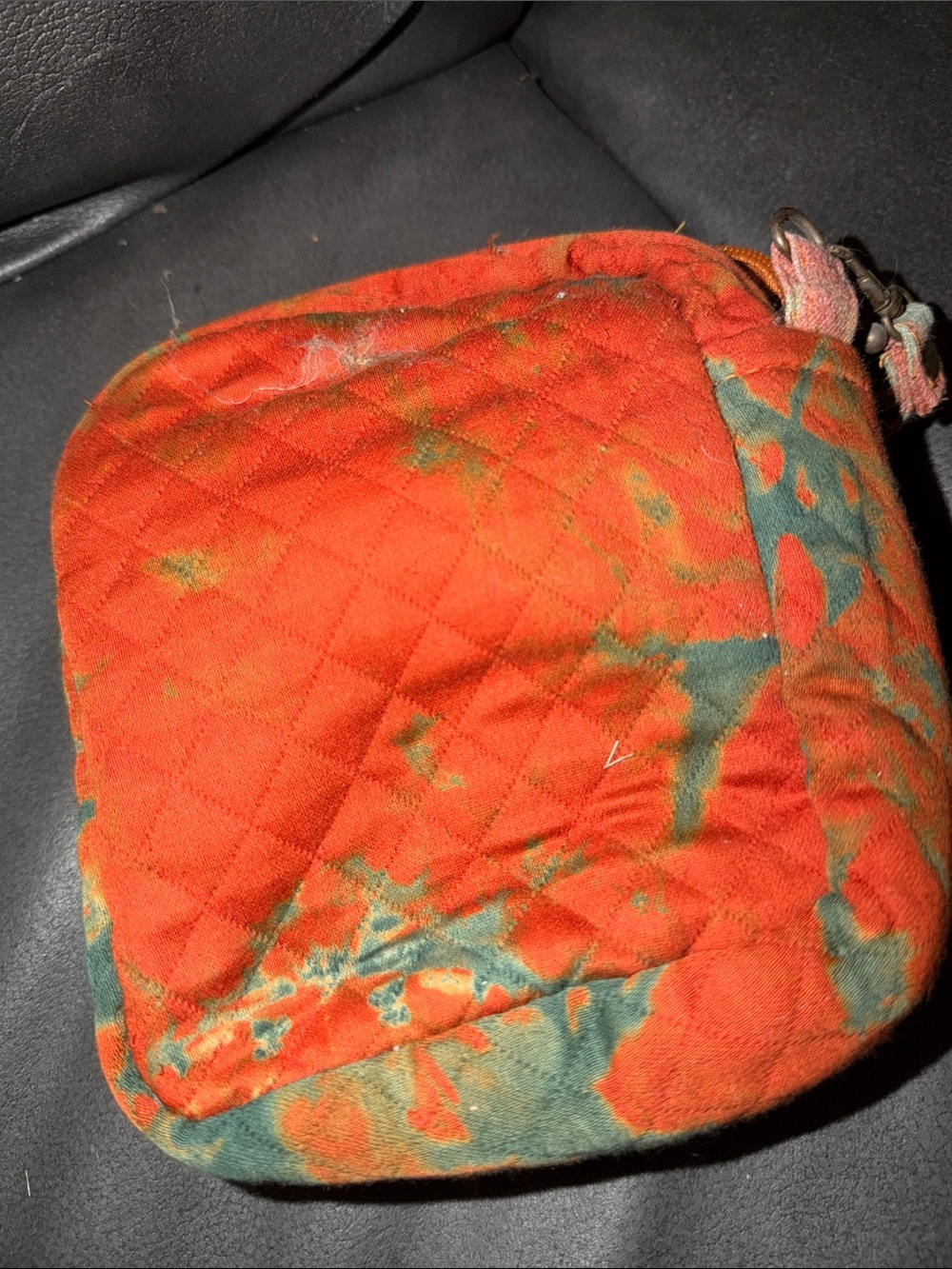 Handmade Cat Face Crossbody Bag - Orange Plaid - Picture 2 of 4